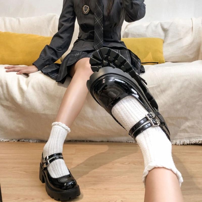 Туфли Mary Jane Small Leather, женские мокасины на толстой подошве, ретро-лакированные туфли на высоком каблуке в японском стиле JK Uniform Single Shoes