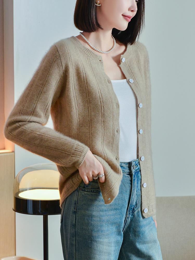 Женский кашемировый кардиган Qinghe кашемир 30% кашемир 70% шерсть осенне-зимний кашемировый кардиган мягкий и теплый
