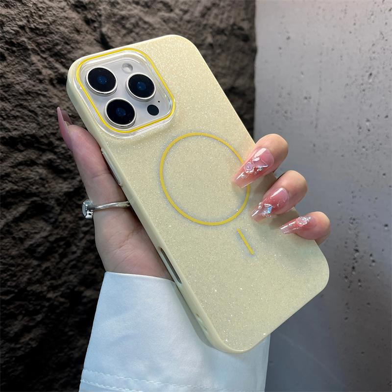 Luxury Bling Glitter For Magsafe Magnetic Case For iPhone 16 15 14 Plus 13 12 11 Pro Max Wireless Charging Shockproof IMD Cover