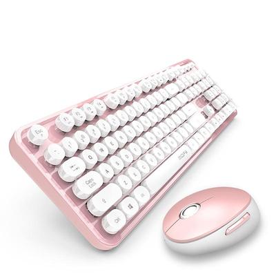 Mofii Беспроводная клавиатура Sweet 2.4G - набор с мышью: 104 круглых колпачка для клавиш, идеальных для офисных задач