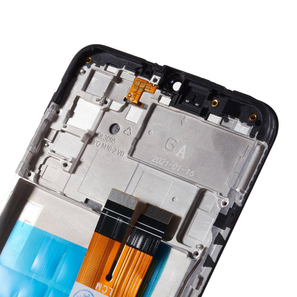 Для Samsung Galaxy A02s (164,2x75,9x9,1 мм) A025 Экран ЖК-дисплея класса B и сборка дигитайзера+Запасная часть с рамкой (без логотипа)