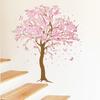 Flowers Pink Tree Background Wall Stickers Family Living Room Stairs Children'S Room Decoration Can Be Removed Wall Stickers