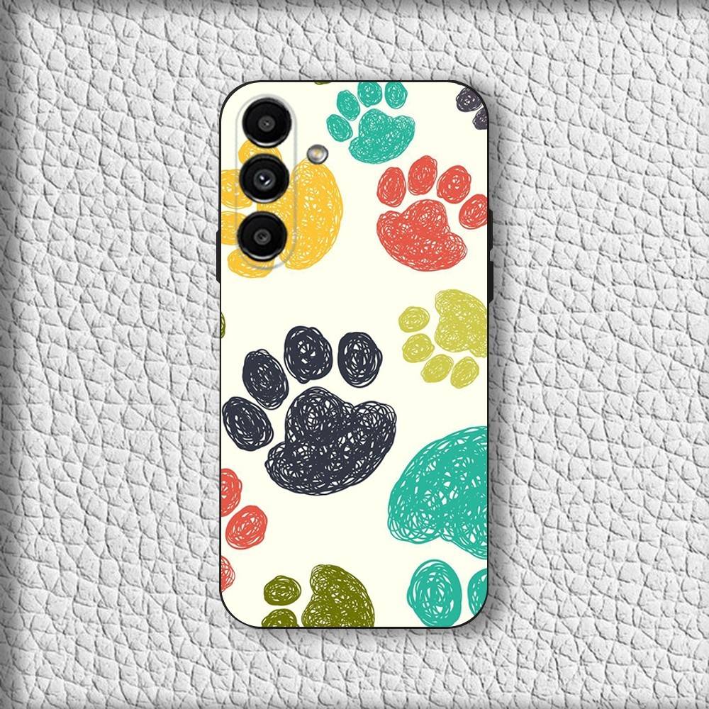 Art Puppy Paw Phone Case For Samsung Galaxy A20,A21s,A22,A31,A32,A52,A53,A72,73,A80 Soft Black Cover