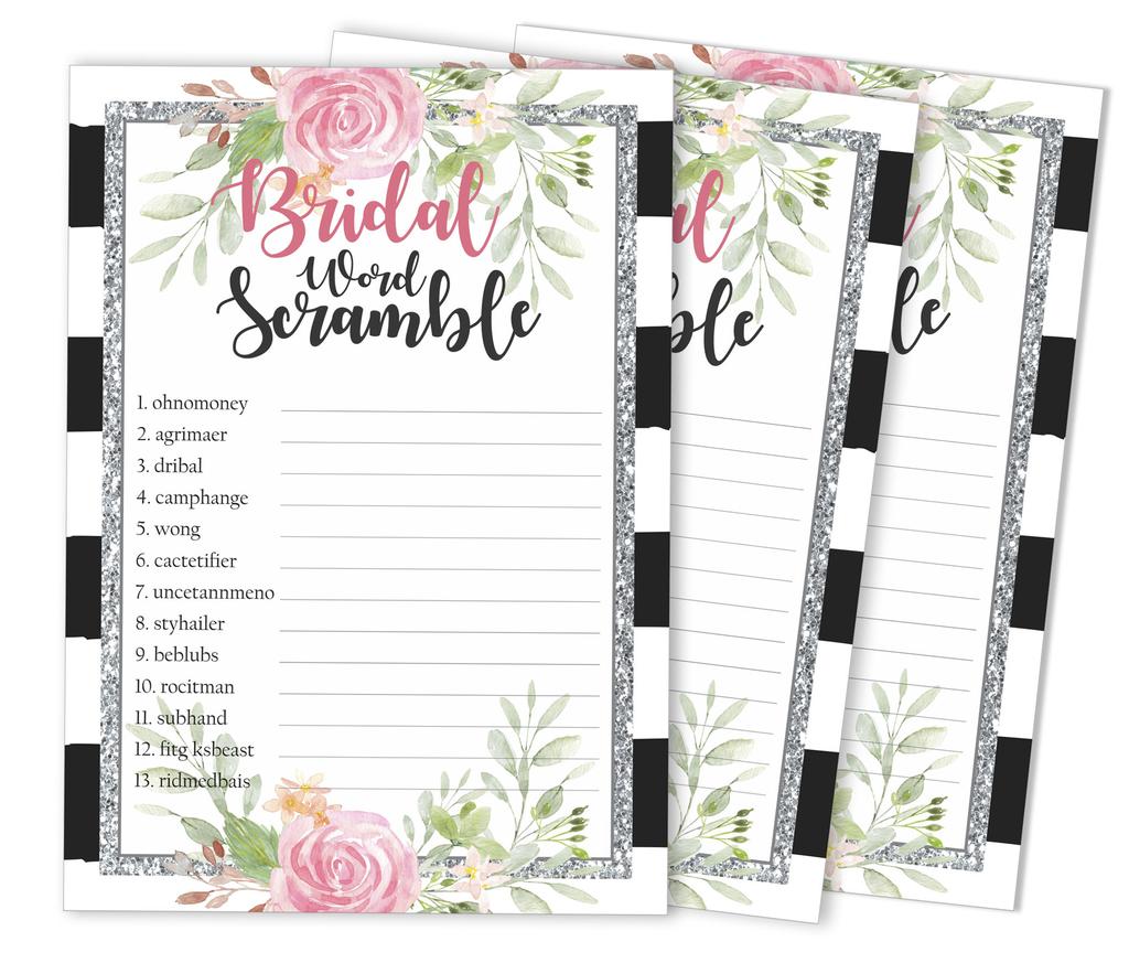 Inkdotpot 50A FloralA BingoA GameA CardsA For Bridal Wedding Shower Bachelorette Party Bulk Blank Square Fill In Gift