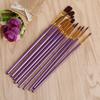 10pcs/set Purple DIY Art Supplies Watercolor Pen Nylon Hair Paintbrush Oil Painting Brush