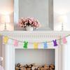 2 шт. пасхальная гирлянда с бисером в виде кролика с разноцветными подвесками в форме кролика, разделенными деревянными бусинами, для весеннего тематического празднования Пасхи