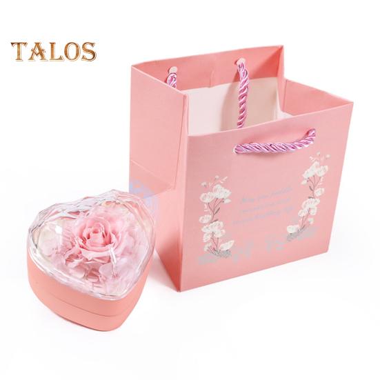 Шкатулка для колец, подарочная коробка с консервированными розами, органайзер для колец в форме сердца, консервированные цветы, подарки на годовщину для девушки, мамы