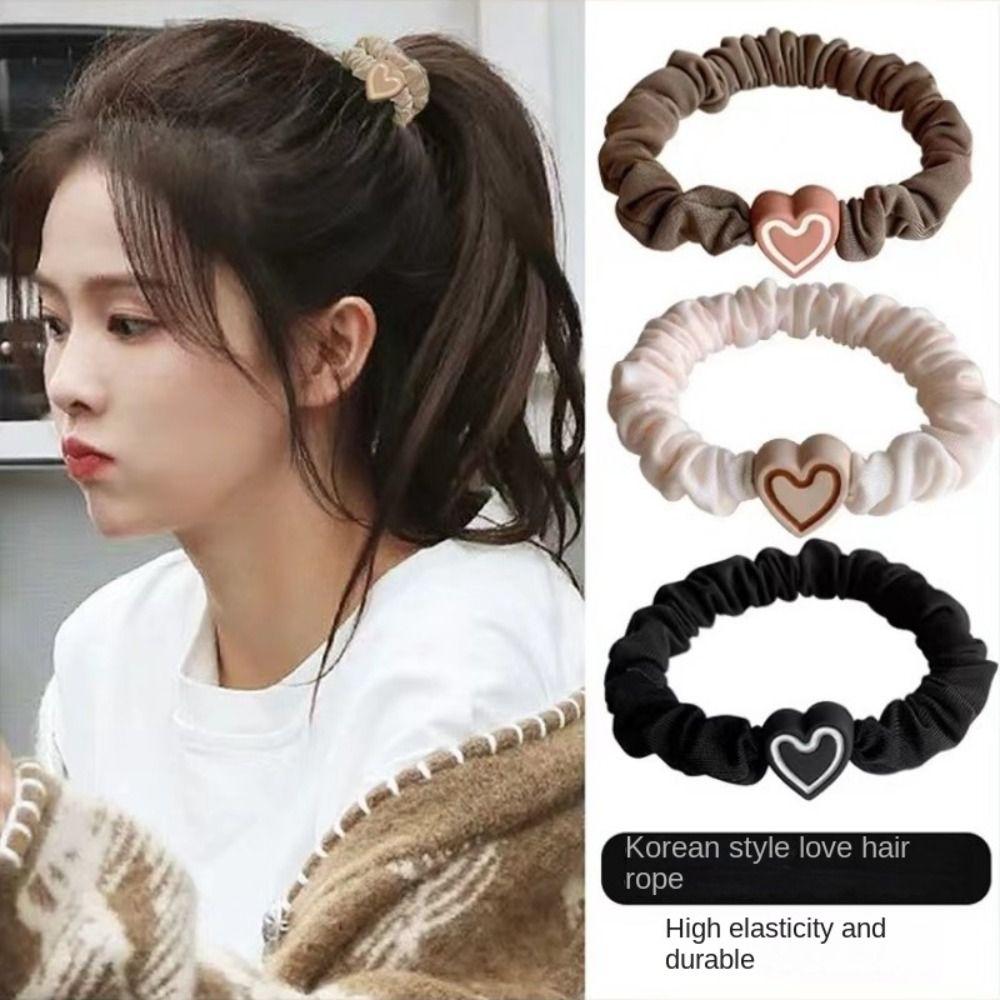 Heart Shape High Elastic Hair Rope Flannel Mini Hair Tie Durable Small Intestine Hair Band Woman's