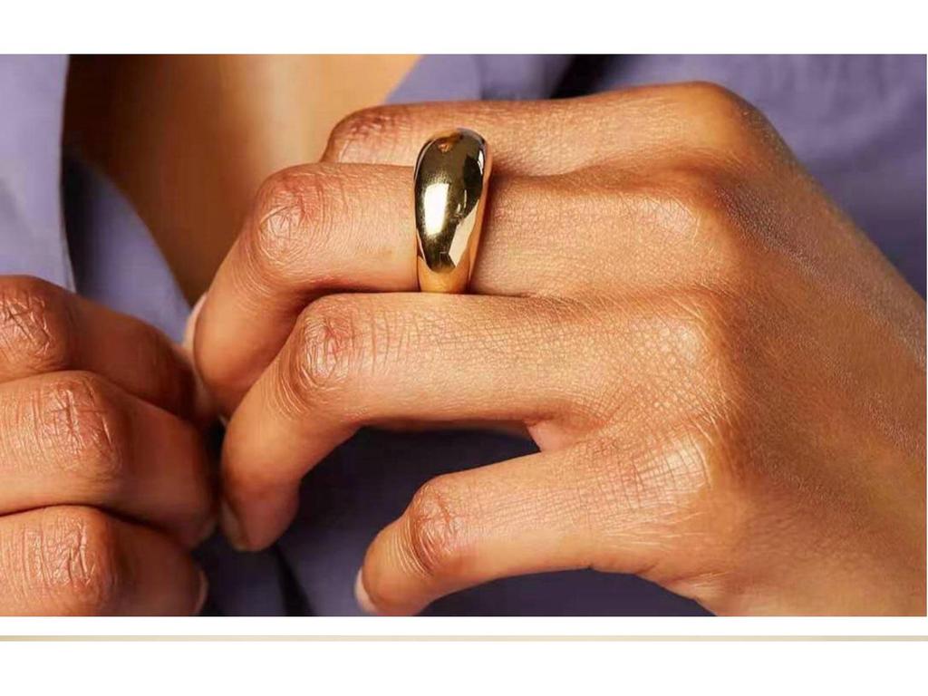 Преувеличенное ретро модное кольцо из титановой стали с гладкой дугой – европейский и американский стиль, женские украшения.