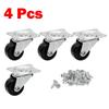 4 шт. поворотных ролика, 1-дюймовые серебристые резиновые мебельные колеса с верхними пластинами, винты