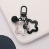 Hollow Five-Pointed Star Bell Pendant Car Hanging Keychain Candy Color Bag Keyring Diy Jewelry Making Key Ring For Women Girl