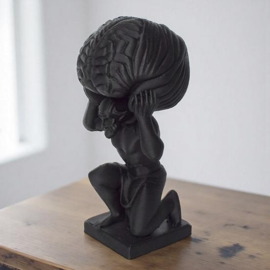 Настольная фигурка, напечатанная на 3D-принтере, Маленький Мужчина с Мозгом, Скульптура для Декора Полки в Гостиной, Спальне, Офисе