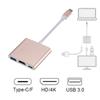 3 In 1 Type-C Hub USB C To HDMI-Compatible Splitter 4K HDMI USB 3.0 PD Fast Charging Adapter Type C Docking Station for PC Laptop