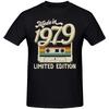 Made In 1979 Limited Edition 45th Birthday Cassette Tape T Shirts Summer Graphic Cotton Streetwear Short Sleeve T-shirt Men