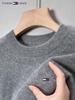 Мужской американский шерстяной свитер Tommy с круглым вырезом, утолщенный, из кашемира - Повседневный однотонный вязаный пуловер