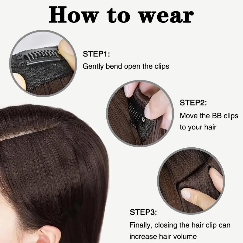 MISS WIG Синтетические короткие прямые волосы гладкие и пушистые 2 клипсы для накладных волос невидимые накладки для накладных волос для женщин повседневные аксессуары