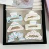 Korean Style Acrylic Bow Hair Claw Triangle Geometry Shark Clip Lattice Hair Crab Clip  Women