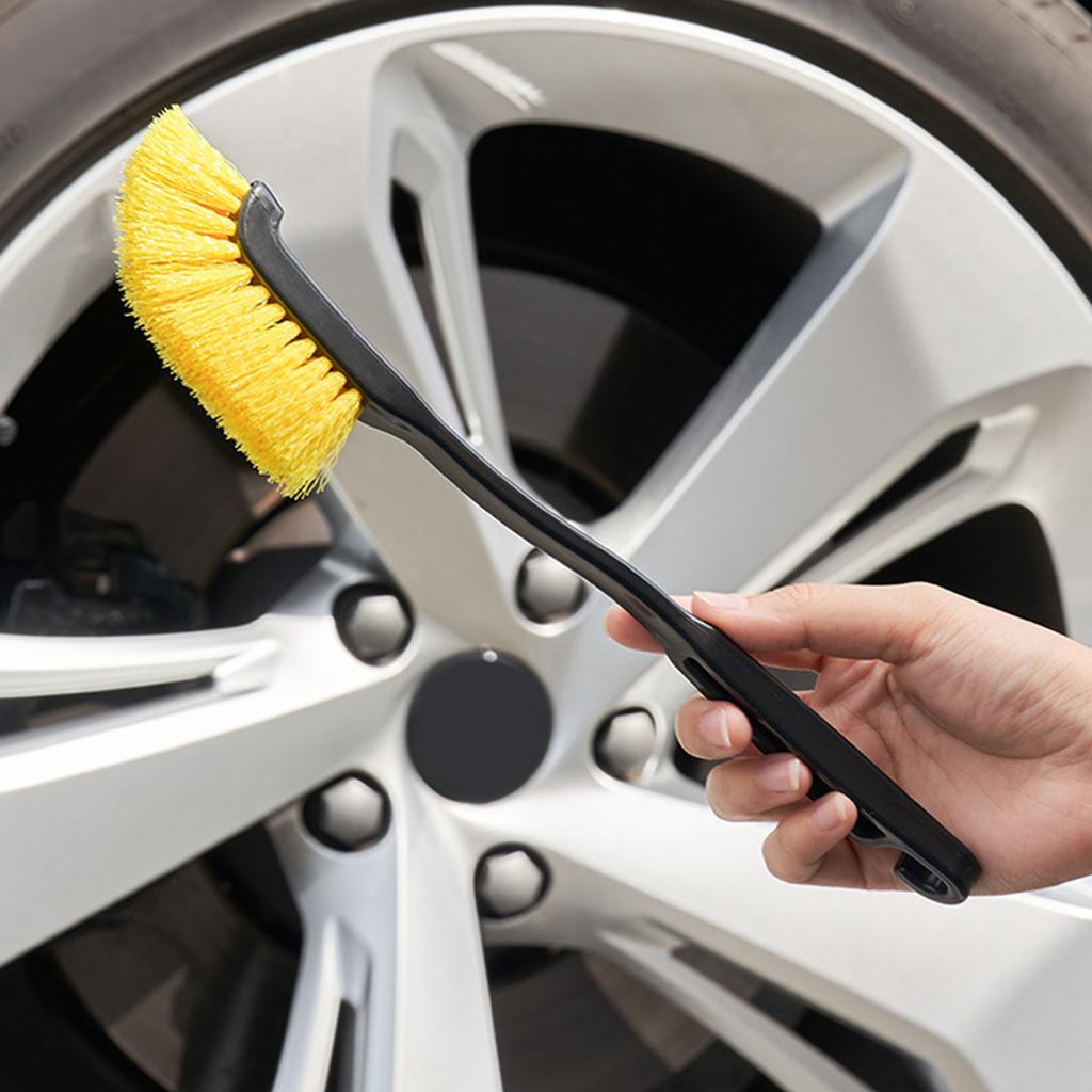 Car Wheel Wash Brush Anti Scratch Long Handle Ergonomic Soft Bristles Car Wheel Rim Detailing Brush