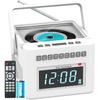 Rechargeable Boombox CD Player Alarm Radio Combo, Bluetooth CD CD Boombox, Support CD/MP3/AUX/USB/TF/FM Radio, Removal Control, Large Display