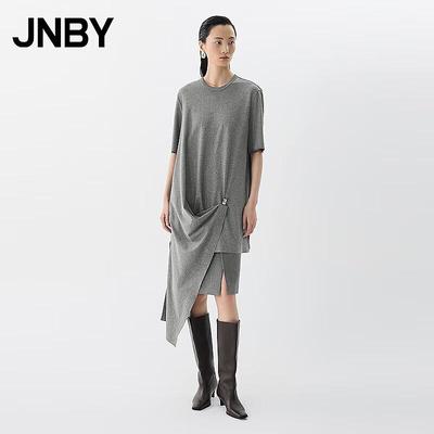 Летнее мини-платье А-силуэта с круглым вырезом из хлопка 2025