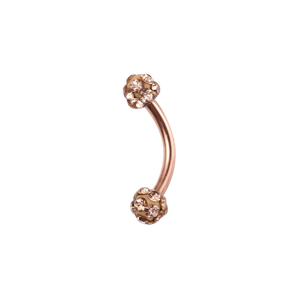 Curved Barbell Stainless Steel For Women Piercing Jewelry Eyebrow Stud Ball Nose Ring Fake Lip Stud