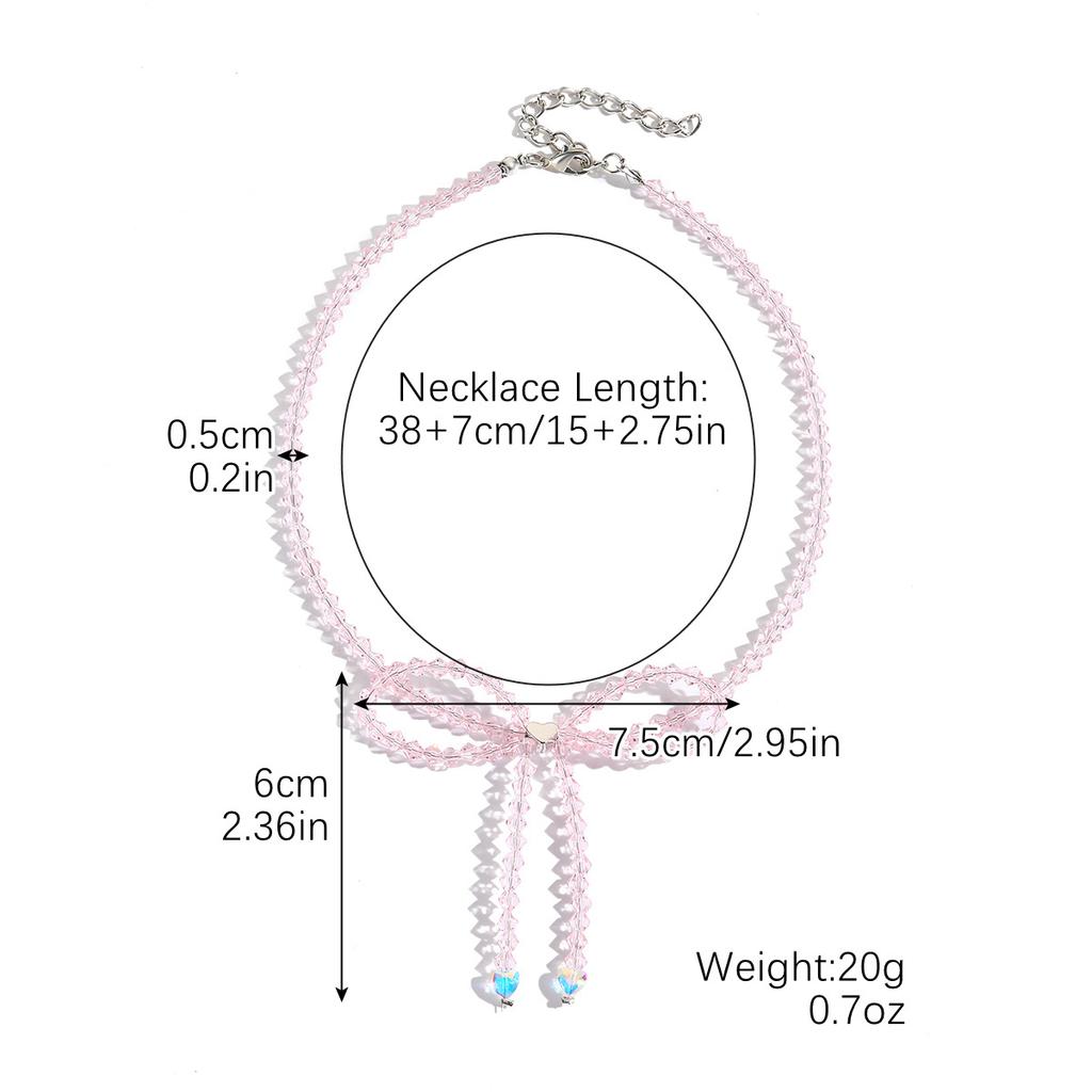 Ожерелье-бант Женское Весеннее Хрустальное Бисером Жемчужное с Кисточкой Ожерелье-бант Ожерелье Маленькое Свежее