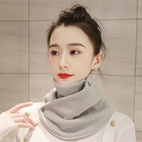 Winter Fleece Neck Scarf Thickened Warmth Autumn Neck Sleeve Women Scarf Double Layer Plush Neckerchief Scarf Ring