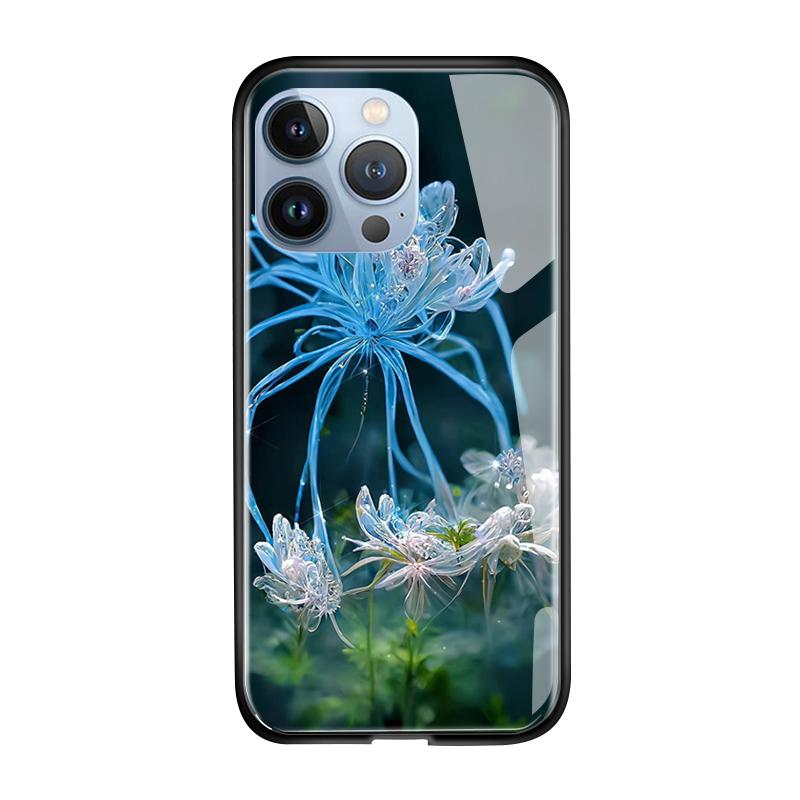 Чехол для телефона из закаленного стекла для iPhone 11 12 13 14 15 16 17 Redmi 10 12 14C Note10 Note14 Xiaomi 11Lite PocoC75 Мягкий край Ударопрочный Гладкий чехол