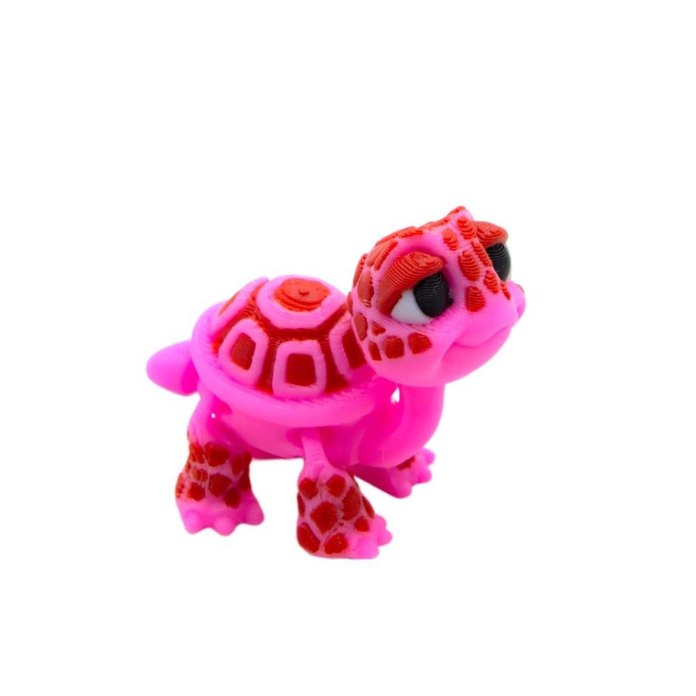 Plastic Simulated Animal Model Cartoon Desktop Decorations 3D Printed Turtle Model Holiday Gifts