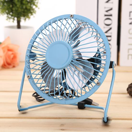 4 inch Portable Metal Mute Table USB Charged Cooling Fan Home Office Air