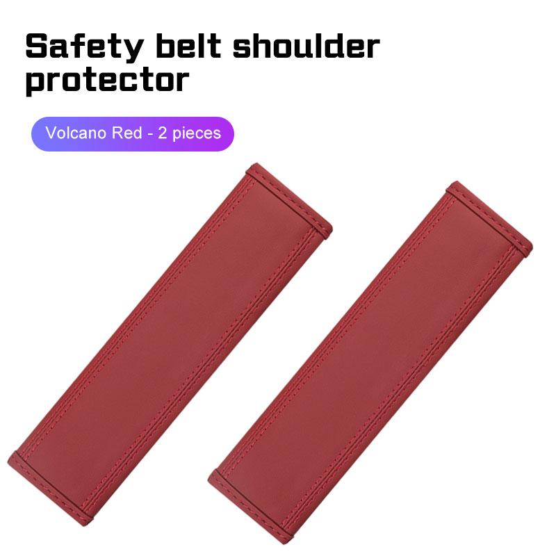 For Toyota GR Sport CHR Fortuner FJ Cruiser Camry Car Accessories 2Pcs Car Seat Belt Nappa Leather Safety Belt Shoulder Covers