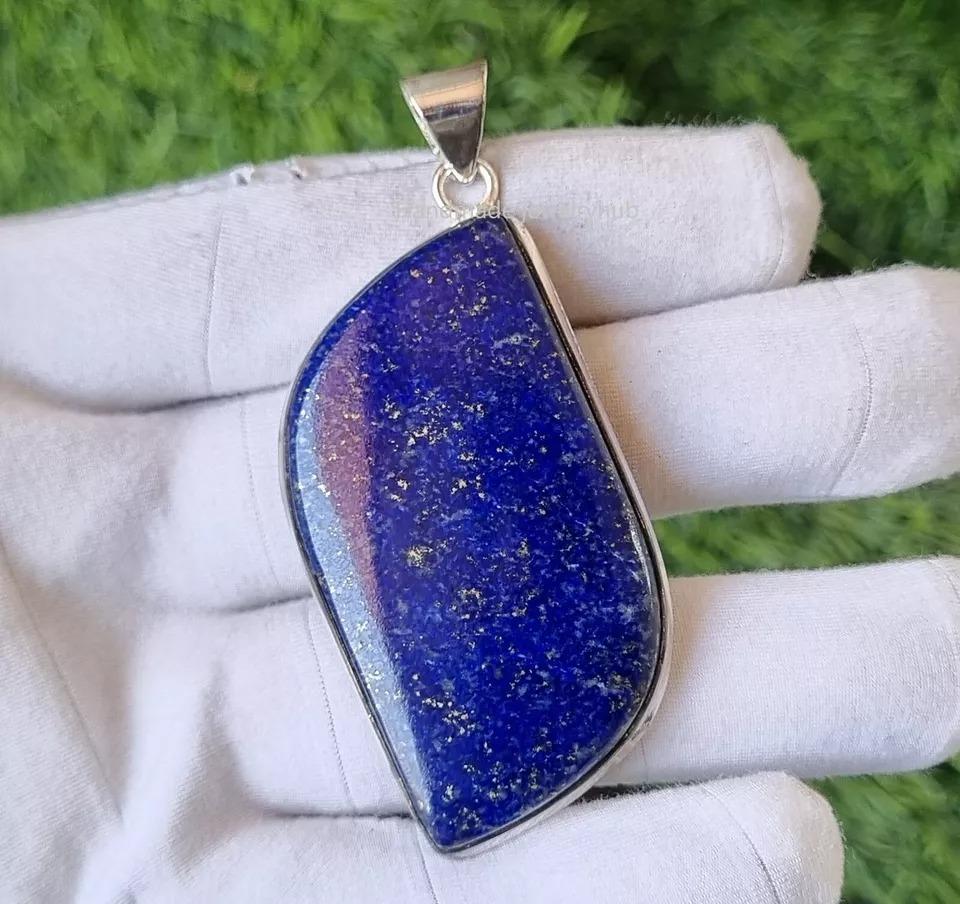 Lapis Lazuli Gemstone 925 Solid Sterling Silver Handmade Pendant Jewelry, Statement Women Pendant , Gift For Her.