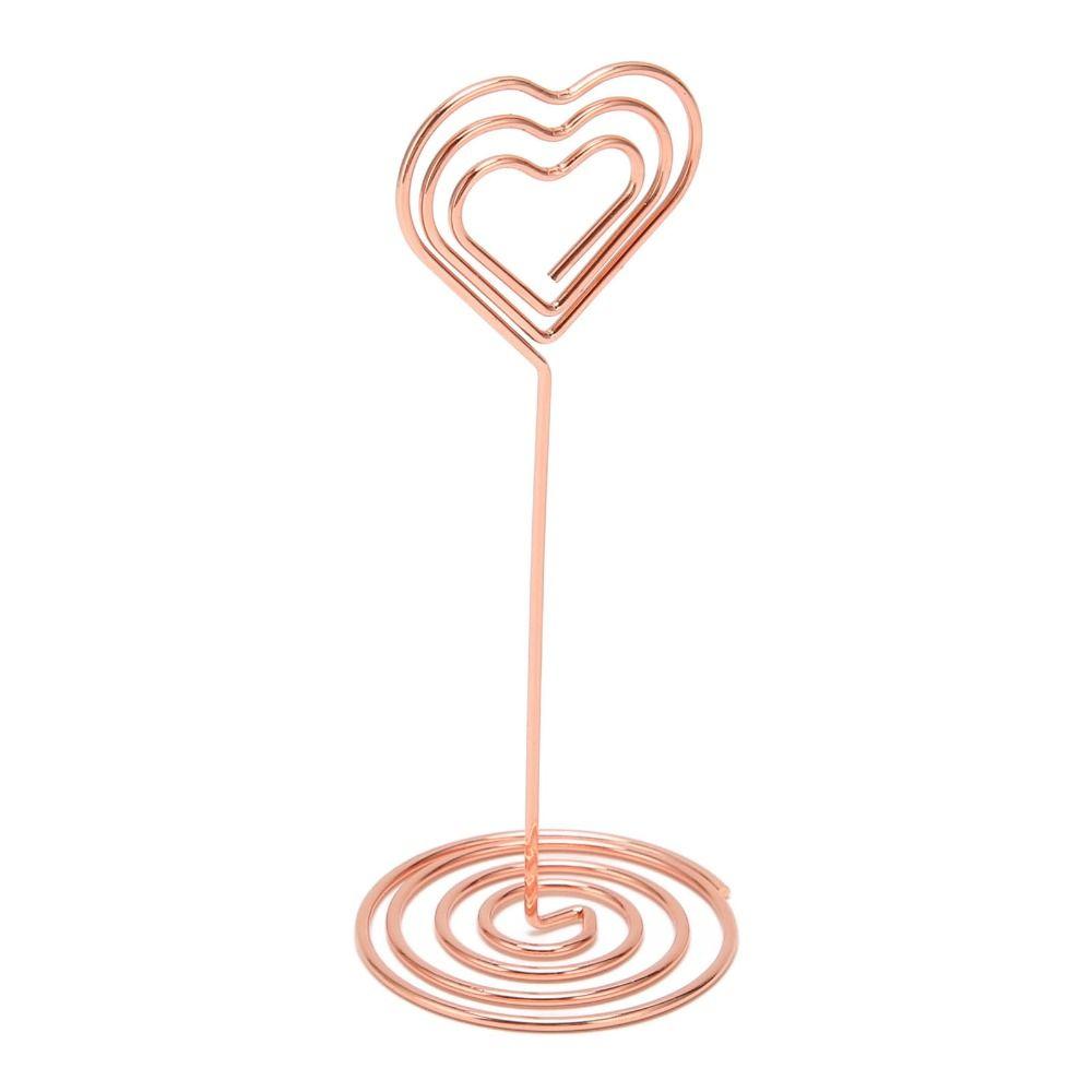 10Pcs Heart Shape Place Card Holder Gold /Rose Gold Name Card Holder  Wedding Party