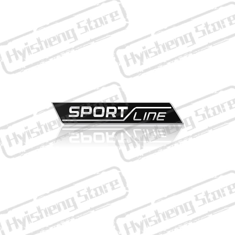 AAABV1 Metal Car Styling Sport Line Front Grille Sticker Badge Rear Trunk Body Emblem For Skoda VRS Octavia Rapid Kodiaq Karoq Superb