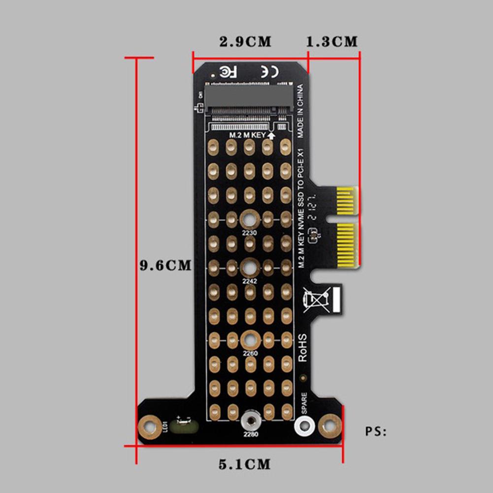 SSD M.2 NVME to PCI-E X1 Adapter Board Support PCI-E4.0/3.0 Extender Card Matrix Cooling Hole Computer Accessory