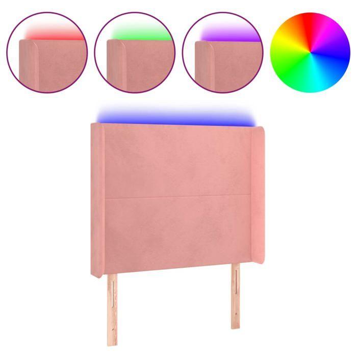 VidaXL LED Headboard Bedroom Furniture Single Bed Accessory Headboard Bed Frame Interior Pink 3123809