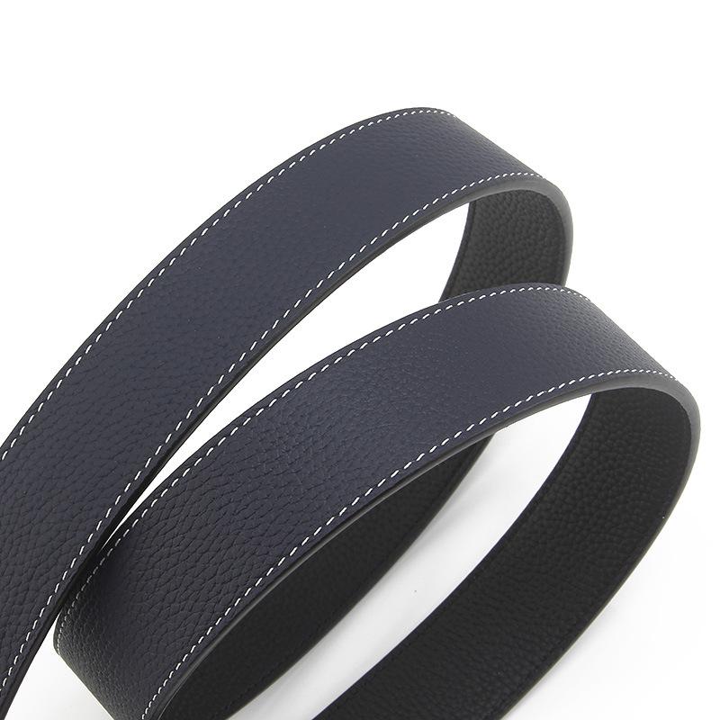 Double Sided Top Layer Cowhide Belt Strip Men's Automatic Buckle Belt Body Double Edged Cowhide Belt Strip
