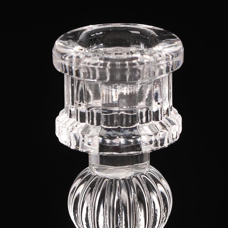 Vintage Glass Clear Candlestick Dinner Candle Holder Home Wedding Decorations