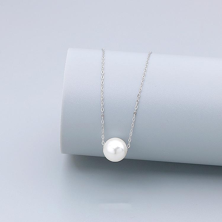 Жемчужное ожерелье из стерлингового серебра 925 пробы, простая и универсальная нишевая модная подвеска высокого качества, цепочка на ключицу
