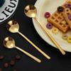3pcs/set 304 Stainless Steel Coffee Spoons Golden Dessert Spoon Household Tableware Stirring Spoon, Ice Cream Spoons