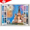 Полная круглая алмазная картина Церковь Вознесения Васима Собор Москва горный хрусталь Изображение
