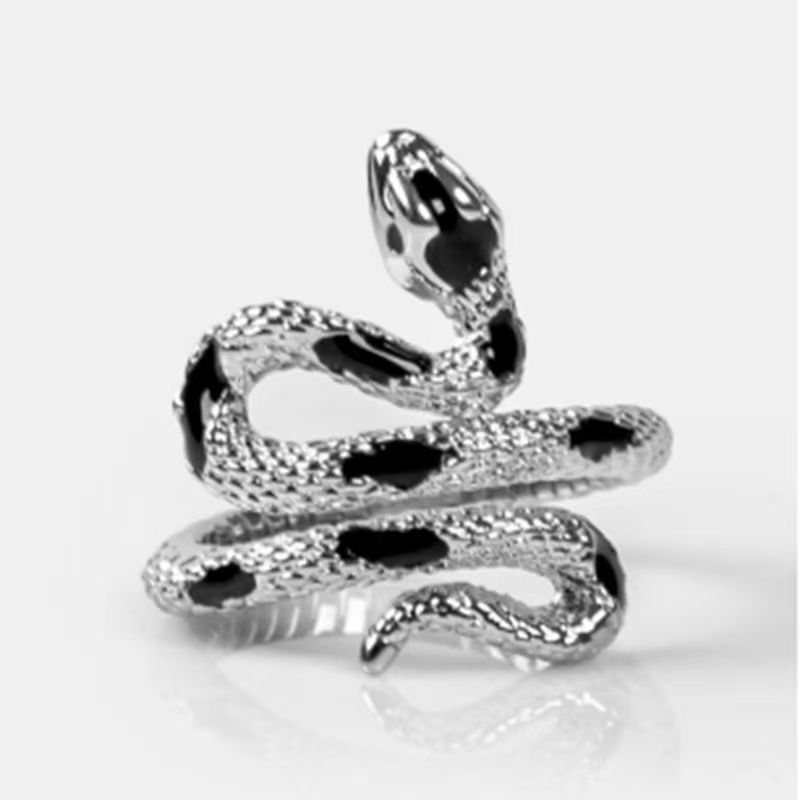 Niche Design Snake Drop Glue High-end Cold Style Irregular Ring Trendy and Cool Female Ring