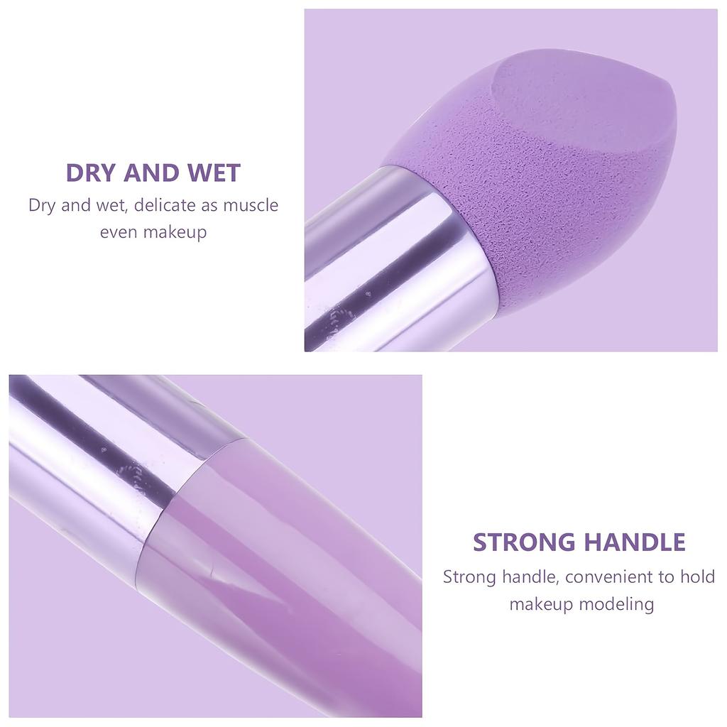 Набор из 3 спонжей для макияжа, мягкие бьюти-блендеры с эргономичными ручками для нанесения тональной основы, румян и пудровых продуктов, кисти для макияжа