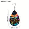 Starry Sky Flower Dragonfly Artificial Leather Earrings Spring Earrings Double-sided Printing Lightweight Earrings Teardrop Earrings