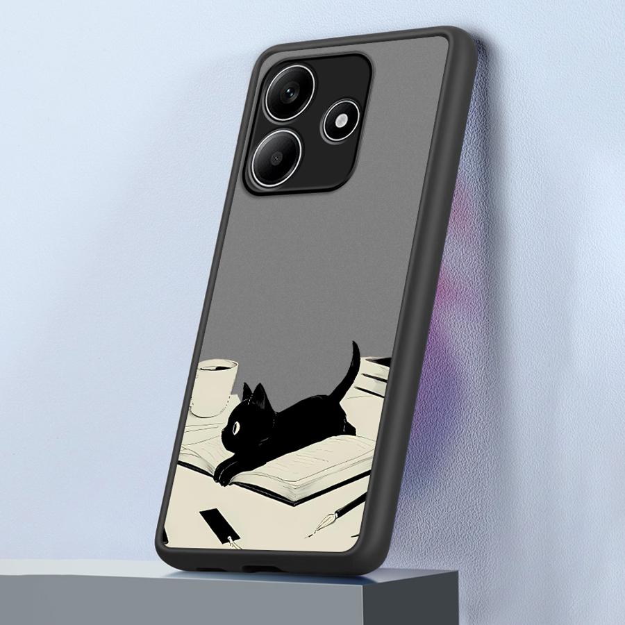 Чехол для Xiaomi Redmi Note 14 12 14C 13C 9S 13 Pro Plus A4 11 10 Funda Задняя крышка телефона Милый кот