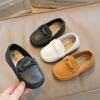 British Style Children's Leather Shoes Soft Soles Slip-on Boys' Bean Shoes Autumn Baby Shoes Children's Shoes Fashion