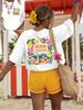 Buon Giorno Lemon Vacation Print T shirt Casual Loose Streetwear Daily Wear Short Sleeve Summer 2026 New Arrival Top For Women