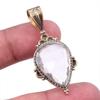 Натуральный кристаллический кварц, драгоценный камень 925, твердое серебро, двухцветный кулон 1,75 дюйма e1b20