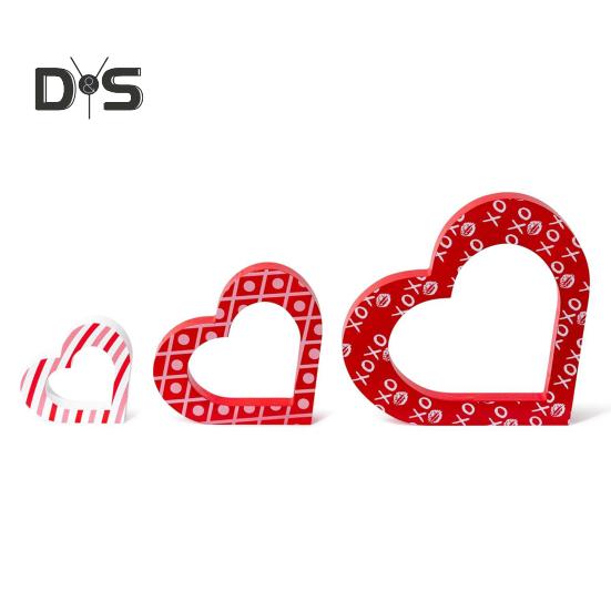 Деревянный знак любви, красное сердце, украшение стола, знак любви в форме сердца, центральный элемент ко Дню святого Валентина для домашнего декора, стола, комода