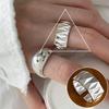 Geometric High-Polish Criss-Cross S925 Silver-Plated Open Ring - Women's Stackable Index Finger Jewelry